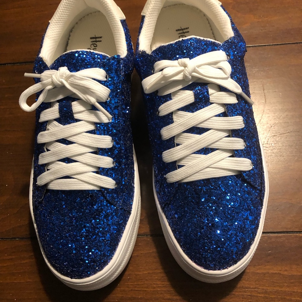 Corkys Glaring Sneaker -Electric Blue Chunky Glitter